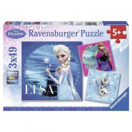 Puzzle 3x49 Frozen Elsa Anna i Olaf