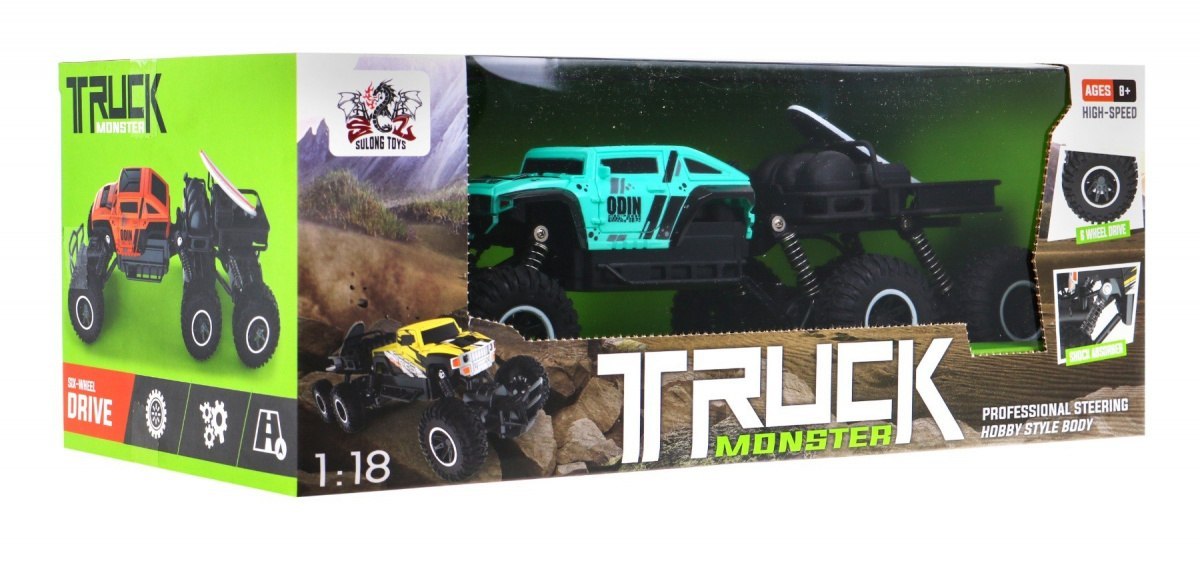 Crawler Truck Monster dla dzieci 8+ Zdalnie sterowany model 1:18 Pojazd terenowy