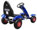 Gokart na pedały Racing XL dla dzieci 3+ Niebieski + Pompowane koła + Regulacja fotela + Wolny bieg