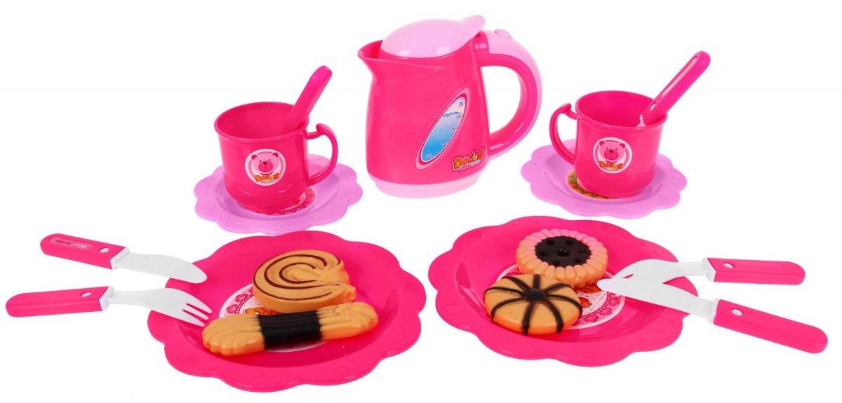Zestaw do organizacji Przyjęć dla dzieci 3+ różowy Tort + Słodycze + Interaktywna świeczka + Akcesoria 80 el.