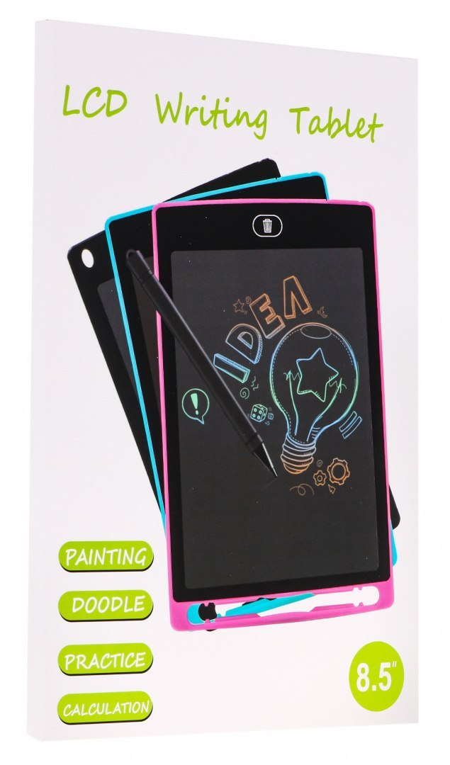 Interaktywny Tablet do rysowania dla dzieci 3+ niebieski 8,5" + Rysik + Kolorowe rysunki