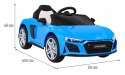 Audi R8 LIFT Samochodzik na akumulator Niebieski + Pilot + Koła EVA + MP3 + LED