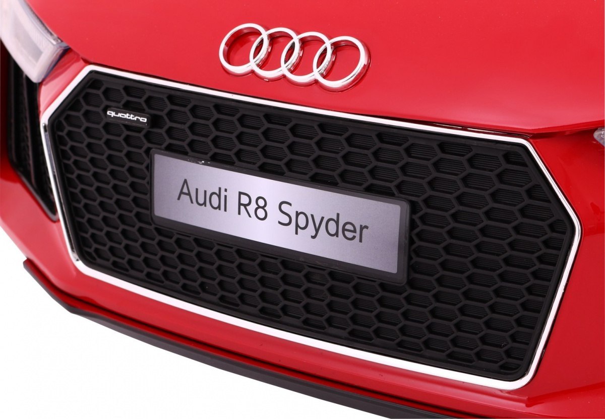 Audi R8 Spyder na akumulator Lakier Czerwony + Pilot + EVA + Wolny Start + Radio MP3 + LED