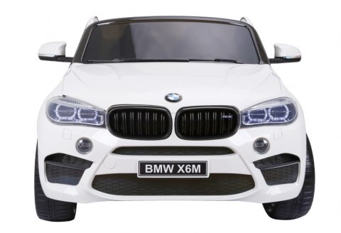 BMW X6M XXL dla 2 dzieci Biały SUV + Pilot + Ekoskóra