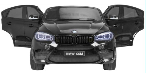 BMW X6M XXL dla 2 dzieci Lakier Czarny SUV + Pilot + Ekoskóra