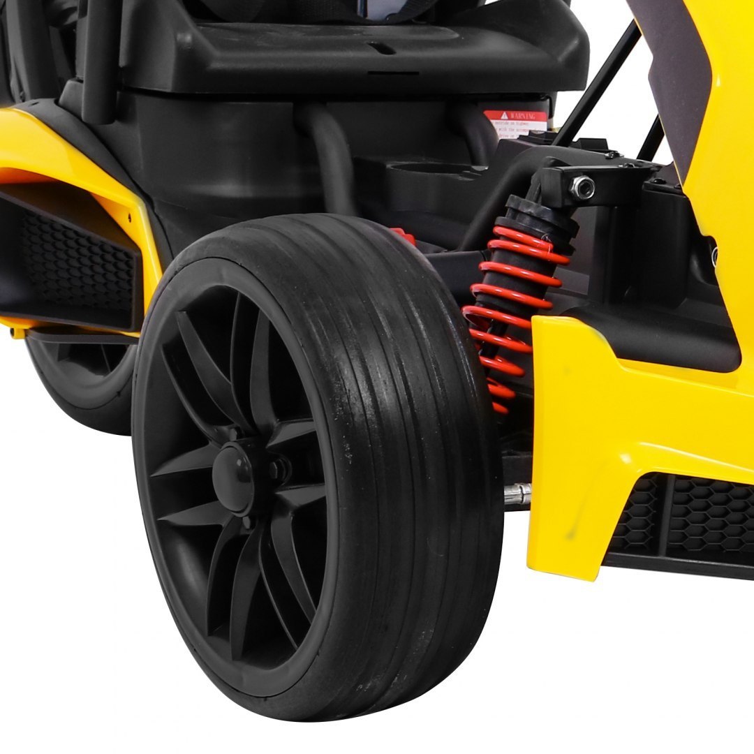 Gokart na akumulator Bolid XR-1 dla dzieci Żółty + Regulowana kierownica + Profilowane siedzenie