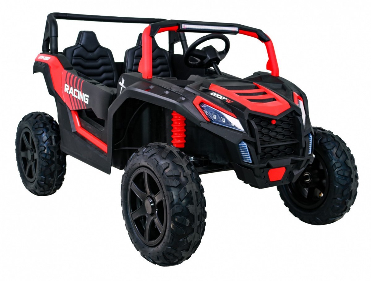 Buggy ATV Strong Racing dla 2 dzieci Czerwony + Silnik bezszczotkowy + Pompowane koła + Audio LED