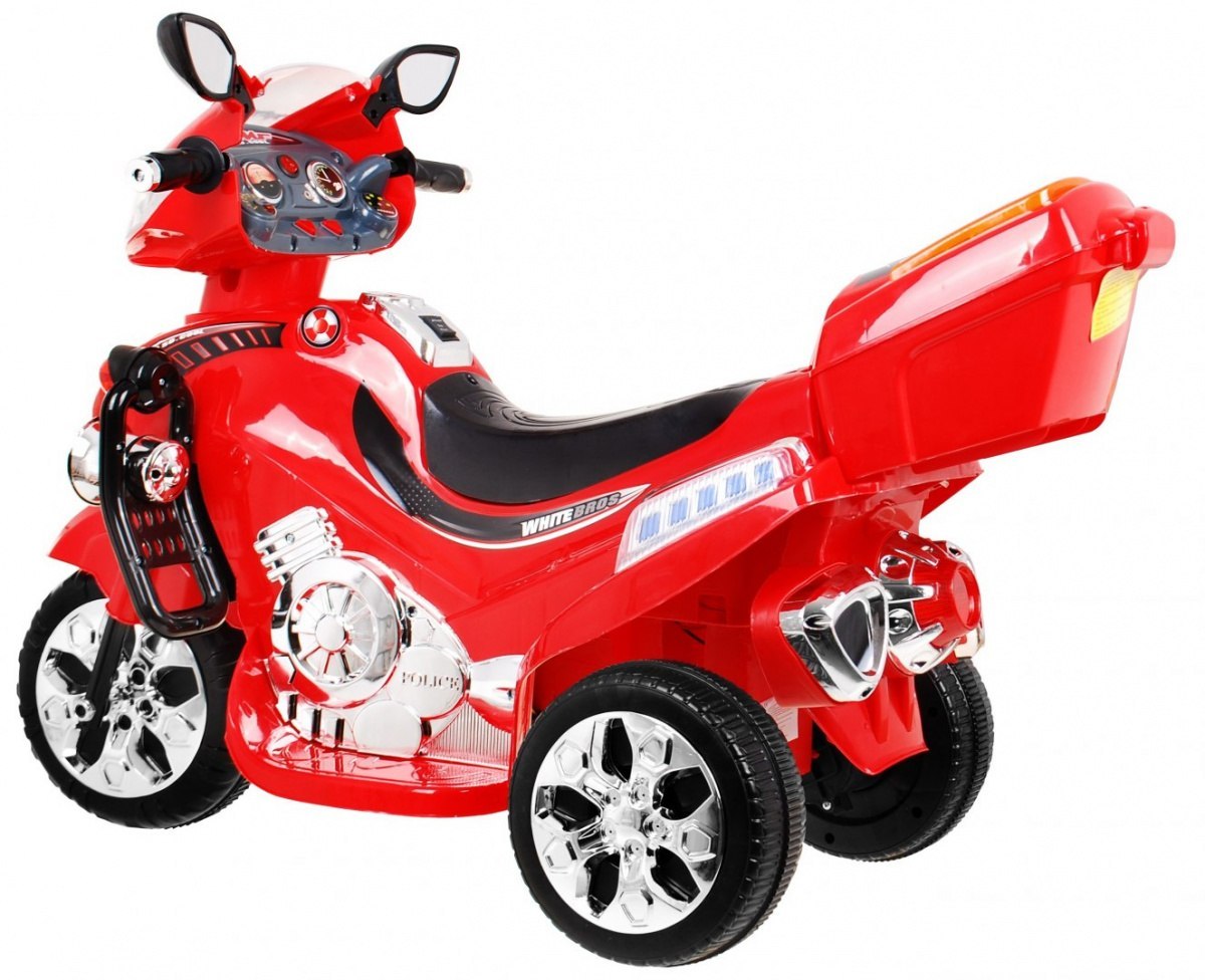 Motorek F928 na akumulator dla dzieci Czerwony + Kufer + Światła + Klakson + Melodie