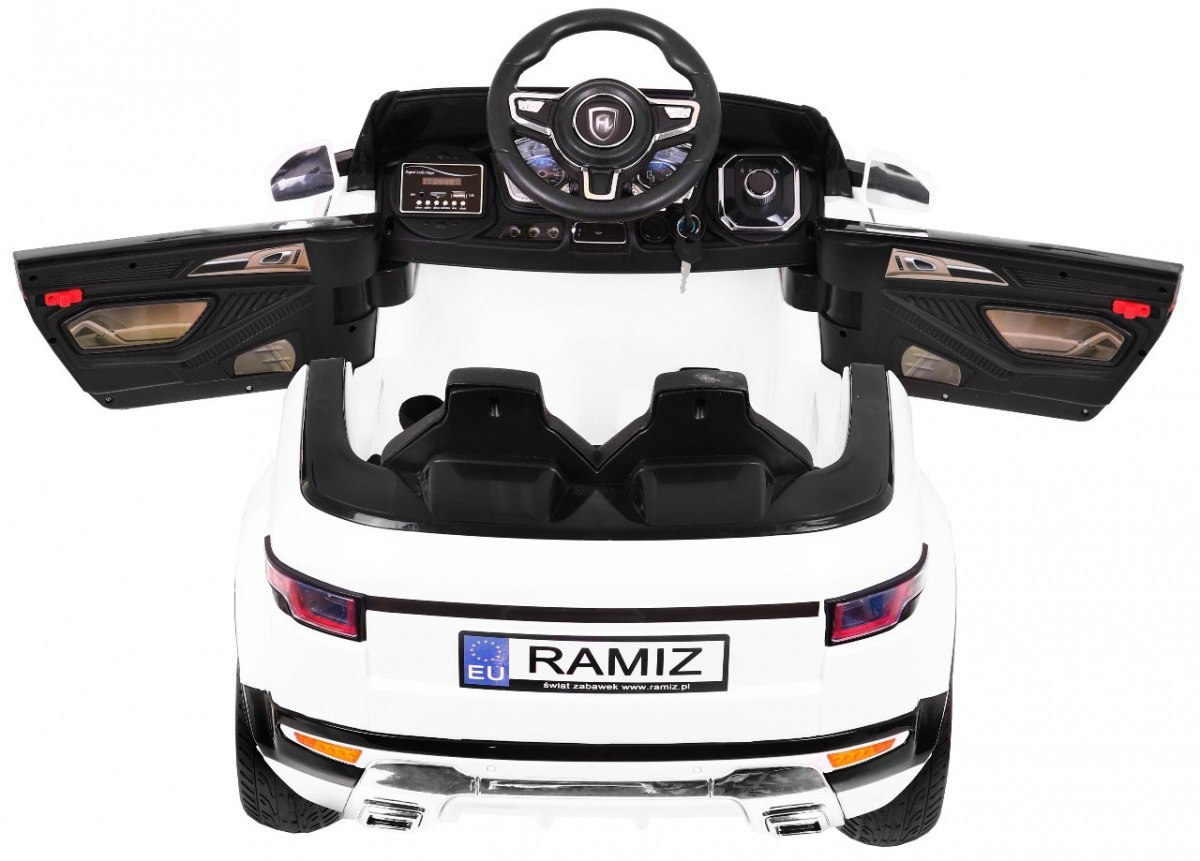Autko Rapid Racer elektryczne dla dzieci Biały + Pilot + Wolny Start + EVA + MP3 LED