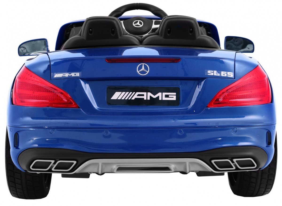 Mercedes AMG SL65 dla dzieci Lakier Niebieski + Pilot + Bagażnik + Regulacja siedzenia + MP3 LED + Wolny Start