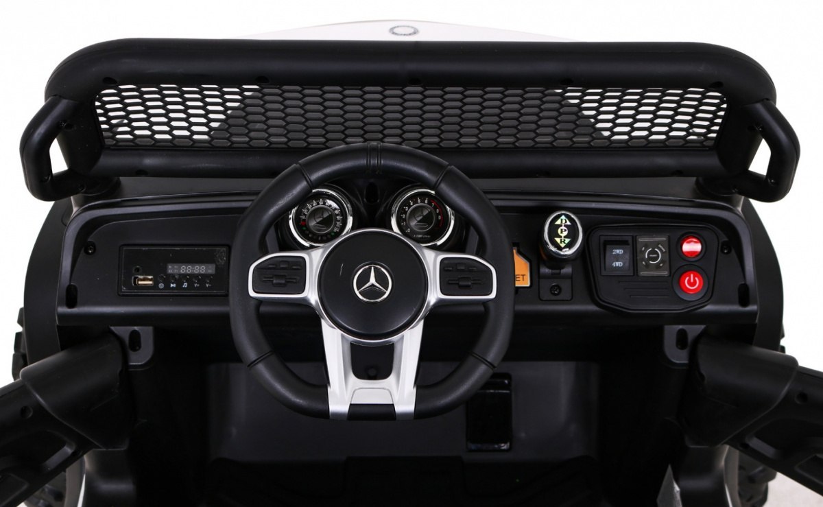Mercedes Benz Unimog dla dzieci Biały + Napęd 4x4 + Pilot + Bagażnik + Wolny Start + MP3 LED