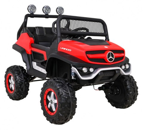 Mercedes Benz Unimog dla dzieci Terenowy Czerwony + Napęd 4x4 + Pilot
