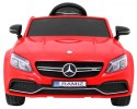 Mercedes Benz C63 AMG dla dzieci Czerwony + Pilot + 5-pkt pasy + EVA + Bagażnik + MP3 LED