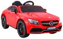 Mercedes Benz C63 AMG dla dzieci Czerwony + Pilot + 5-pkt pasy + EVA + Bagażnik + MP3 LED