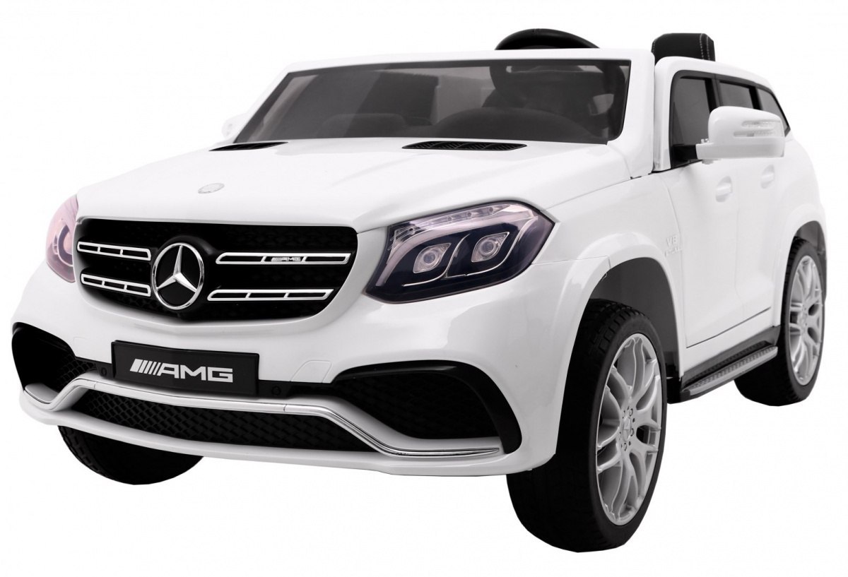 Auto na akumulator Mercedes AMG GLS63 dla dzieci Biały + Lakierowany + 4x4 + Nawiew powietrza