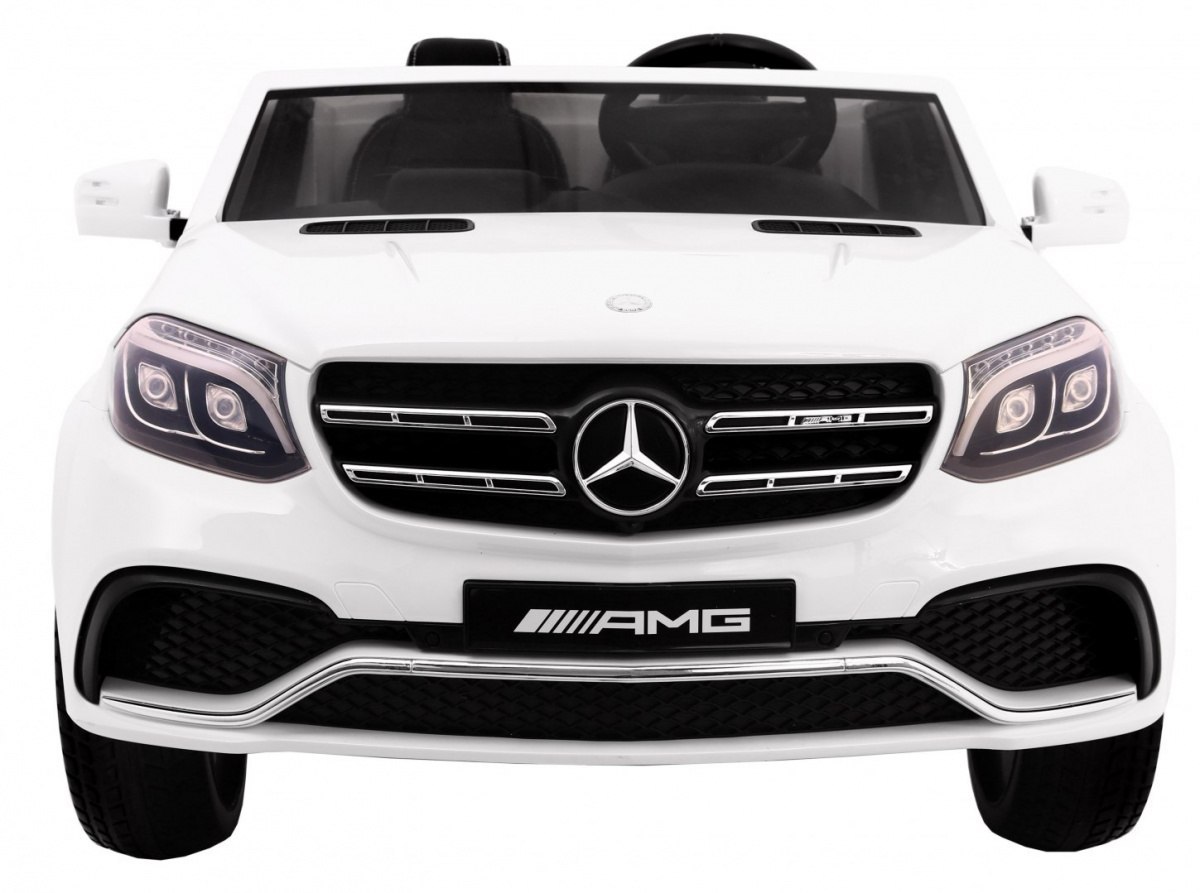 Auto na akumulator Mercedes AMG GLS63 dla dzieci Biały + Lakierowany + 4x4 + Nawiew powietrza