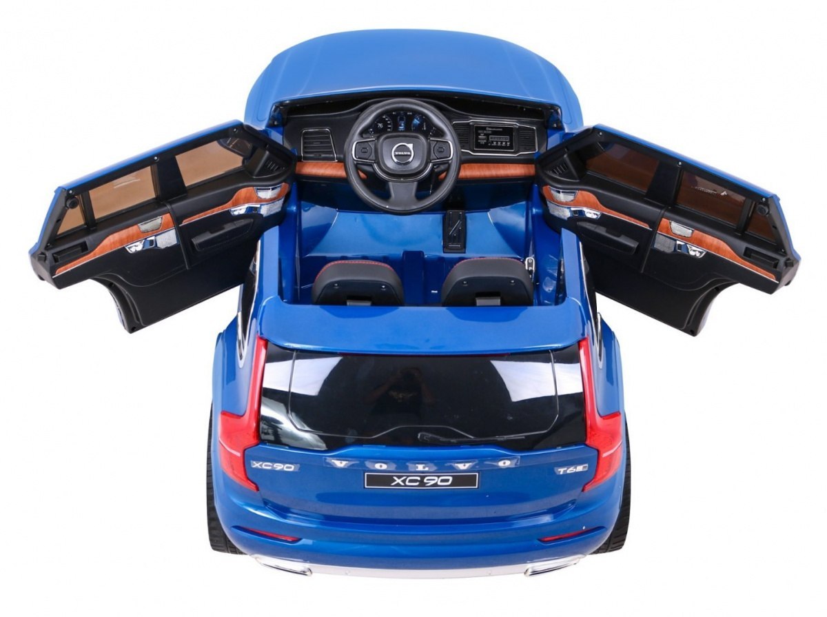 Volvo XC90 na akumulator dla dzieci Lakier Niebieski + Pilot + Bagażnik + EVA + Wolny Start + Radio MP3 + LED