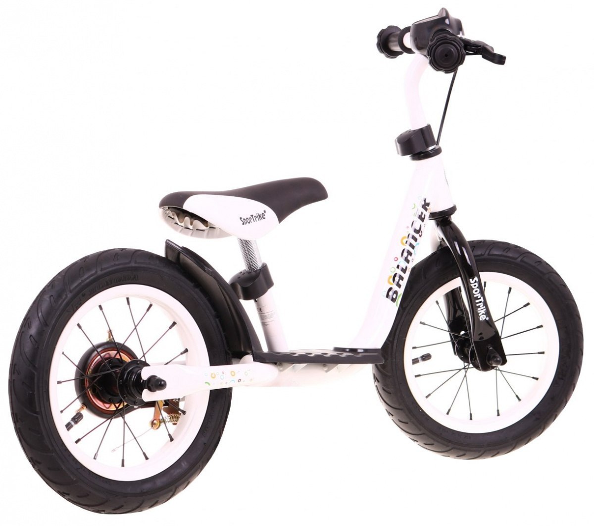 Rowerek biegowy SporTrike Balancer dla dzieci Biały Pierwszy rowerek do Nauki jazdy