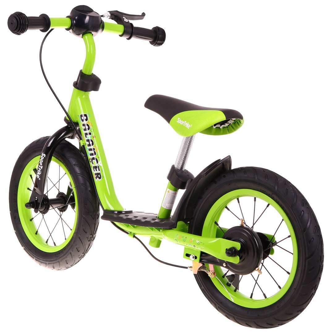 Rowerek biegowy SporTrike Balancer dla dzieci Zielony Pierwszy rowerek do Nauki jazdy