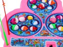 Gra zręcznościowa Łowienie Rybek dla dzieci 3+ różowy + 21 kolorowych Rybek + 4 Wędki + Plansza z 3 jeziorkami