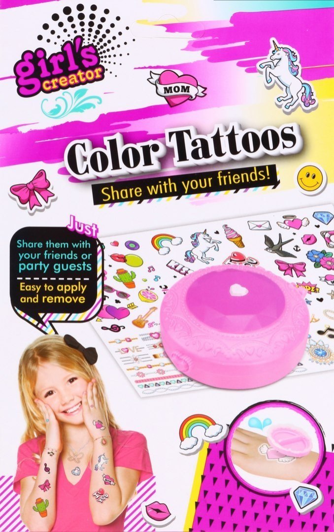 Zestaw Kolorowych Tatuaży Szkatułka