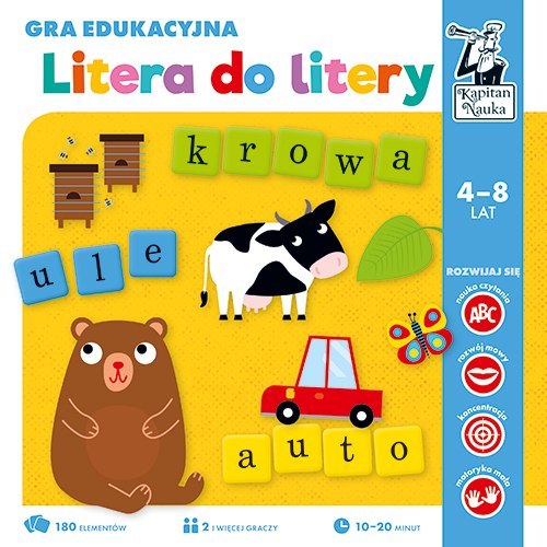 Gra edukacyjna „Litera do litery" dla dzieci 4-8 lat + Nauka układania wyrazów + Nazywanie obrazków