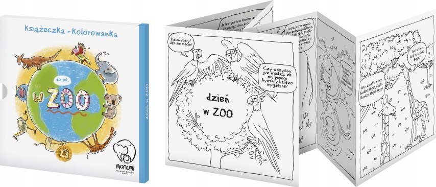 Kolorowanka-harmonijka "Dzień w ZOO" książeczka dla dzieci