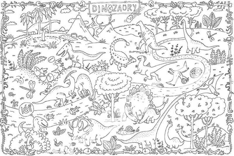 "Świat dinozaurów" kolorowanka podłogowa XXL plakat