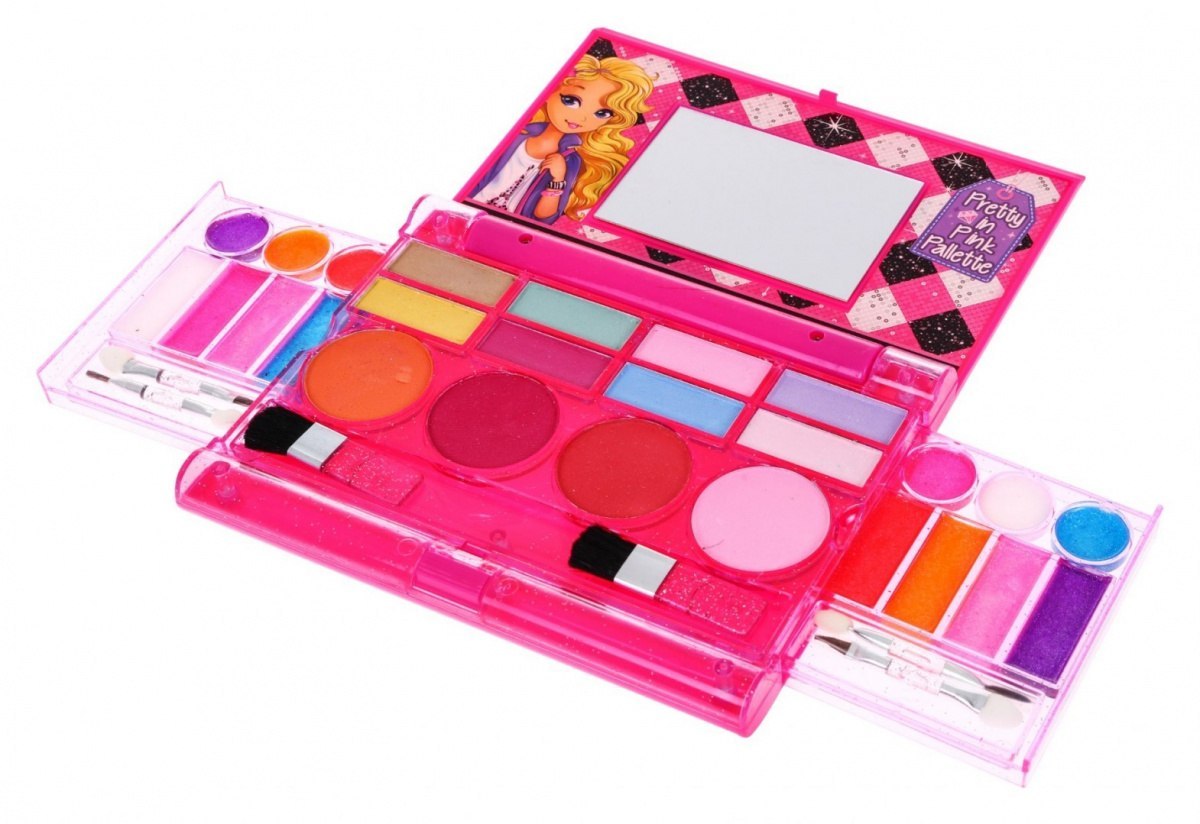 Zestaw do malowania Różowa paletka dla dzieci 5+ Kolorowe kosmetyki do makijażu + akcesoria