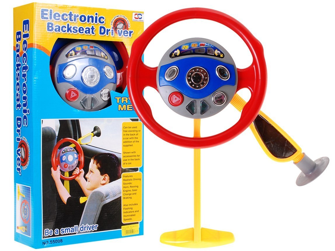 Interaktywna kierownica dla dzieci 3+ Symulator jazdy samochodem + Dźwięki światła