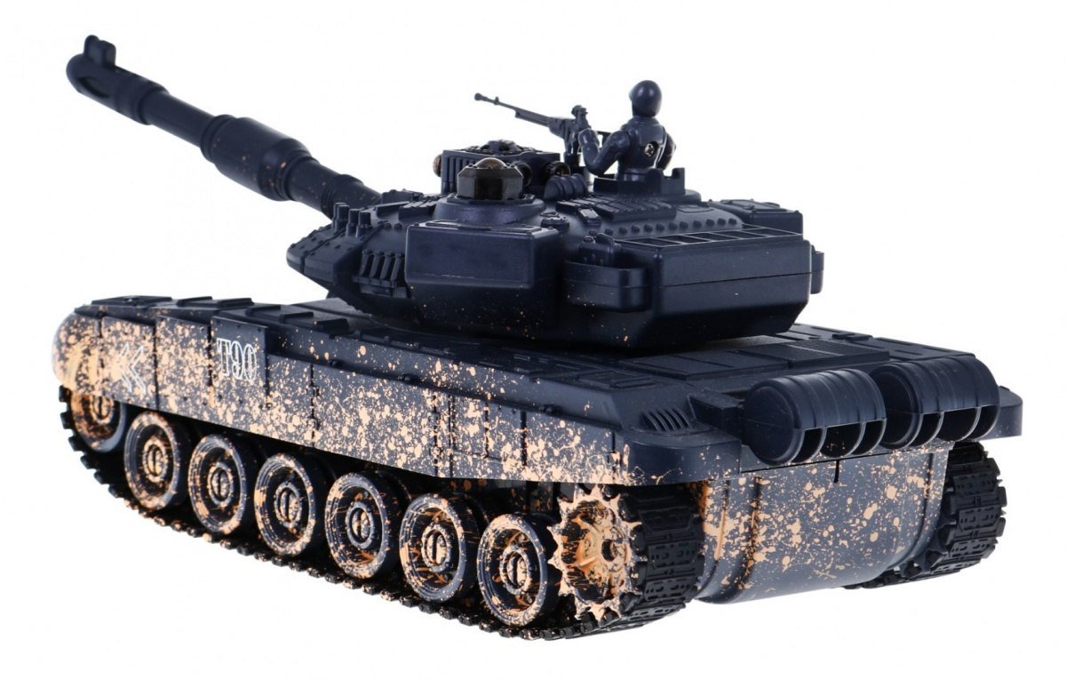 Zdalnie sterowany czołg T-90 dla dzieci 3+ Strzelający model Kamuflaż 1:28 + Wielka Bitwa Czołgów + Dźwięki Światła