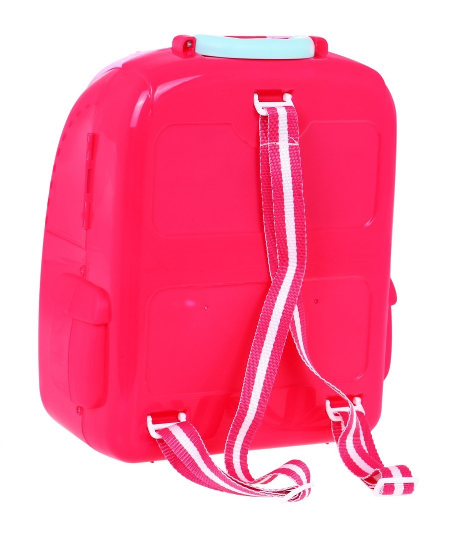 Różowa Kuchnia plecak 2w1 dla dzieci 3+ Rozkładany blat + Garnki + Akcesoria 24 el.
