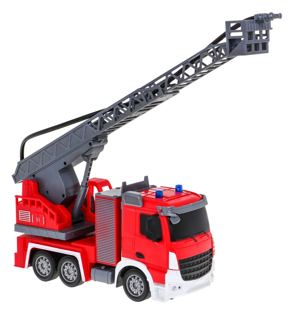 Zdalnie sterowany wóz straży pożarnej 1:12 dla dzieci 3+ Wąż strażacki + interaktywne funkcje