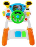 Interaktywny Symulator autka dla dzieci 3+ Dźwięki Światła + Kokpit + Kierownica + Pedały + Stołek