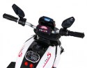 Motorek Fast Tourist na akumulator dla dzieci Biały + Audio + Światła + Ekoskóra