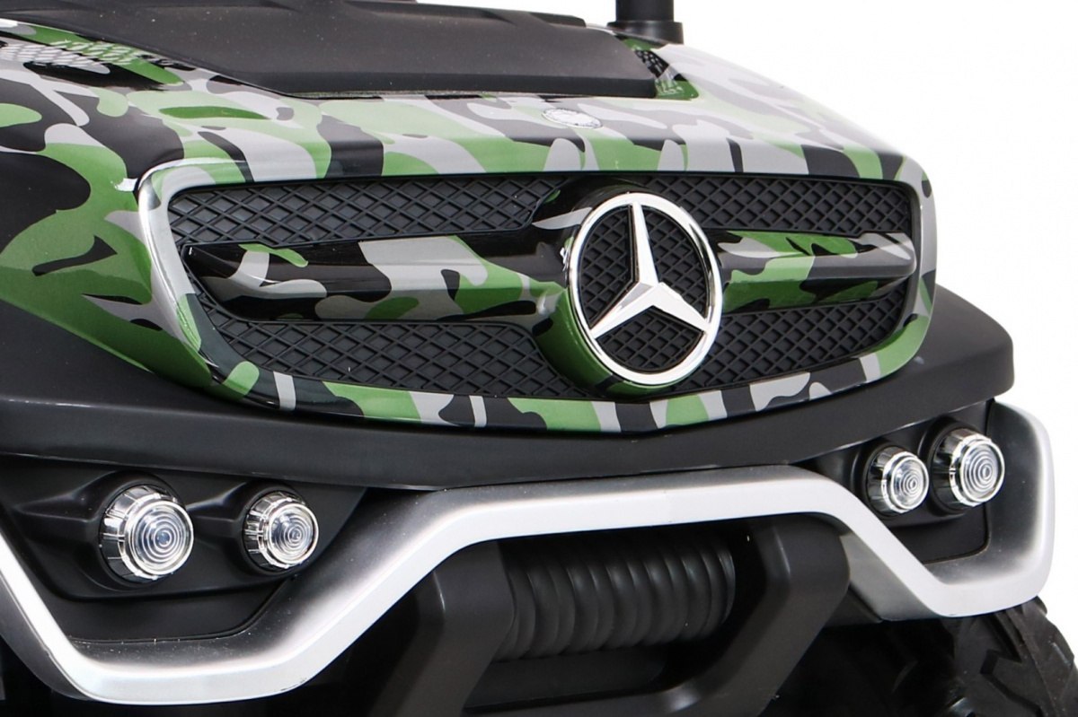 Mercedes Benz Unimog dla dzieci Lakier Moro + Napęd 4x4 + Pilot + Bagażnik + Wolny Start + Radio MP3 + LED