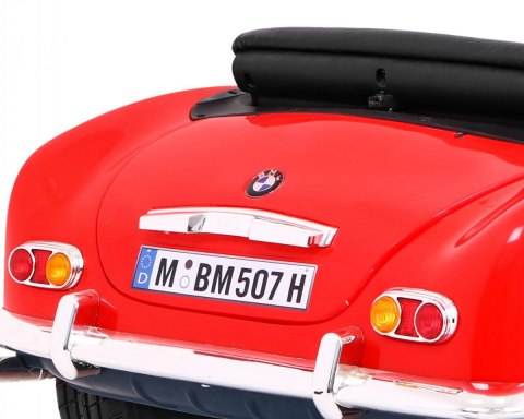 Autko BMW 507 Retro elektryczne dla dzieci Czerwony Roadster