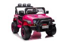 Autko terenowe Geoland Power dla 2 dzieci Różowy + Pilot + Silniki 2x200W + Bagażnik + Radio MP3 + LED