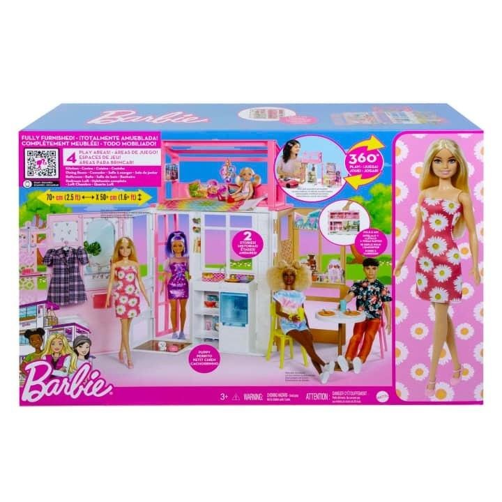 Barbie Kompaktowy domek + Lalka