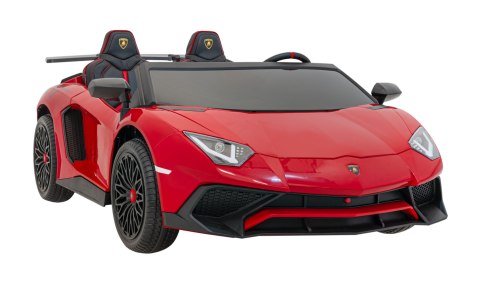 Auto Lamborghini Aventador SV na akumulator dla 2 dzieci Czerwony + Pilot 2,4 GHz + Pianka EVA + Audio LED