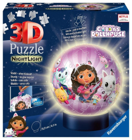 Puzzle 3D 72 Świecąca Kula: Koci Domek Gabi