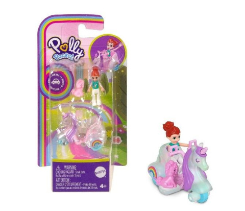 Polly Pocket. Figurka z pojazdem -Jednorożec HMJ81