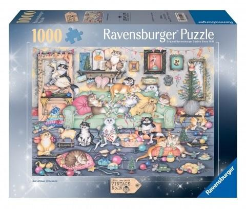 Puzzle 1000 Łobuziarskie koty w święta