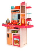 Stylowa różowa Kuchnia dla dzieci 3+ Kran z wodą + Interaktywny palnik z parą + Panel audio 65 el.