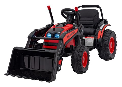 Koparka Traktor na akumulator dla dzieci Czerwony + Ruchome Ramię Łyżka + Pilot + Wolny Start + Radio FM + LED