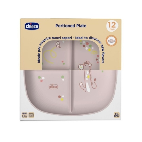 Talerz 3-dzielny beżowy 12m+