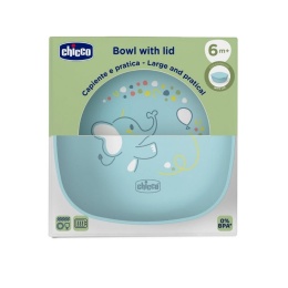 Miseczka z pokrywką niebieska 6m+
