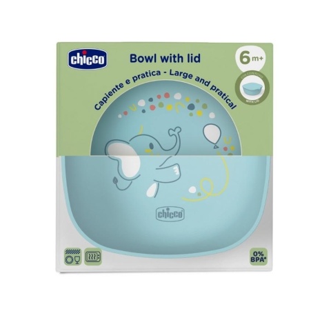 Miseczka z pokrywką niebieska 6m+