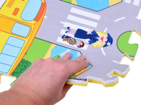 Piankowe puzzle ULICA Miękka mata dla dzieci do zabawy 120x120cm ZA2510