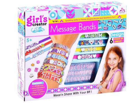 Kreatywny Zestaw do tworzenia bransoletek Paski Koraliki Literki ZA3211